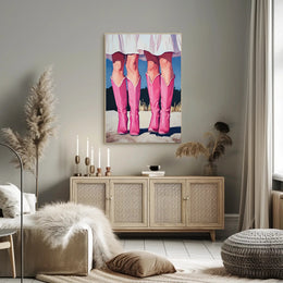 Pink Boots Wall Art Poster Vintage Feminine Print