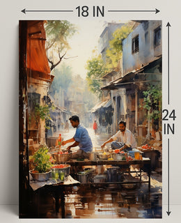 Street Market Morning Poster