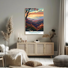 Scenic Shenandoah National Park Autumn Landscape National Park Poster
