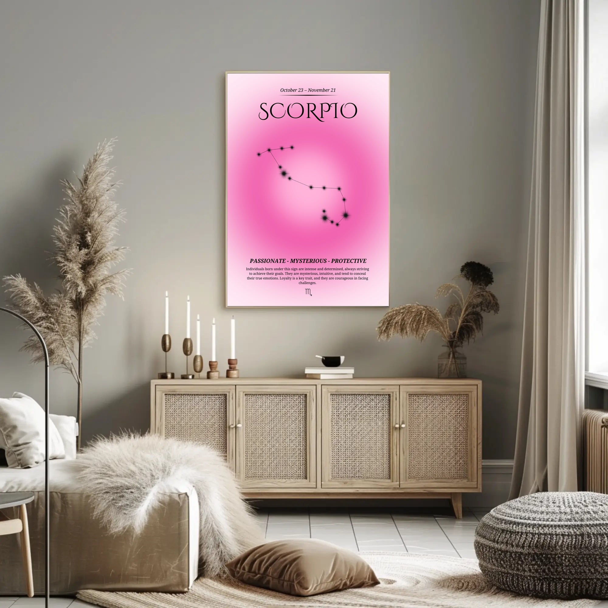 Scorpio Zodiac Mystical Minimalist Art Space or Astronomy Poster PosterGoat