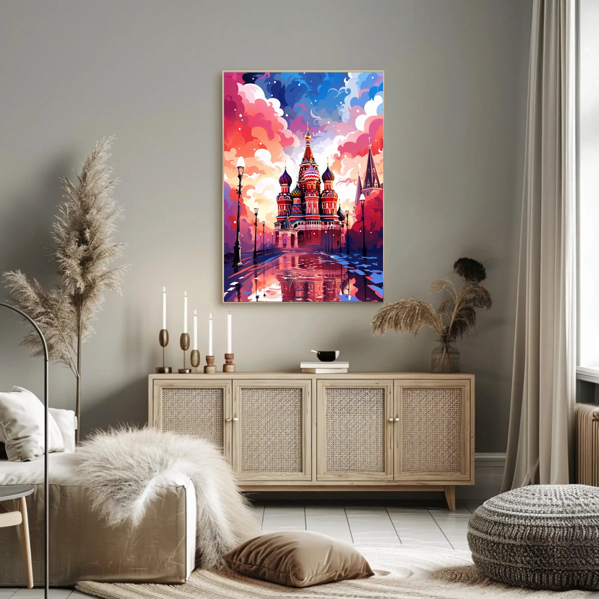 Vibrant Saint Basil's Cathedral Travel Poster