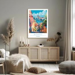 Vibrant Budapest Cityscape Travel Poster