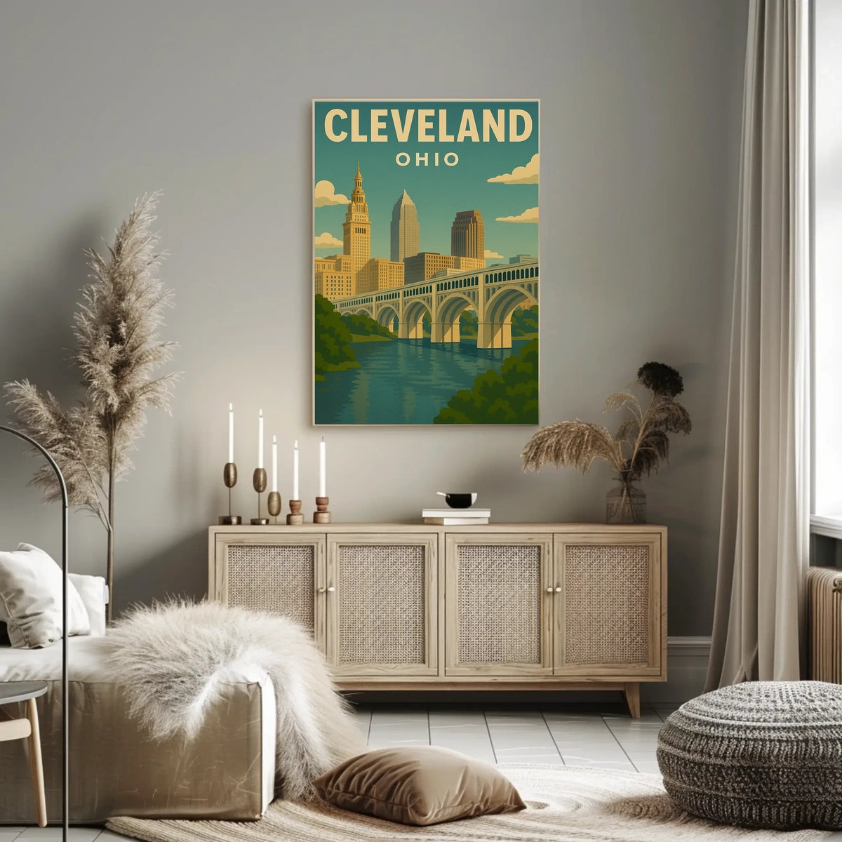 Cleveland, Ohio Cityscape Poster