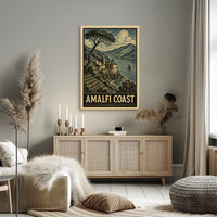 Amalfi Coast Poster Wall Art 18x24 Scenic Seaside Print