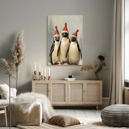 Festive Penguins Trio Poster