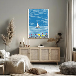 Sailboat Poster Coastal Minimalist Wall Art Print