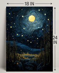 Starry Night Landscape Poster PosterGoat