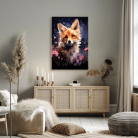 Enchanting Fox in Floral Fantasy Art Poster