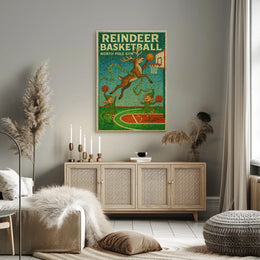 Reindeer Basketball at North Pole Gym Poster