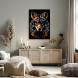 Vibrant Wolf Portrait Poster