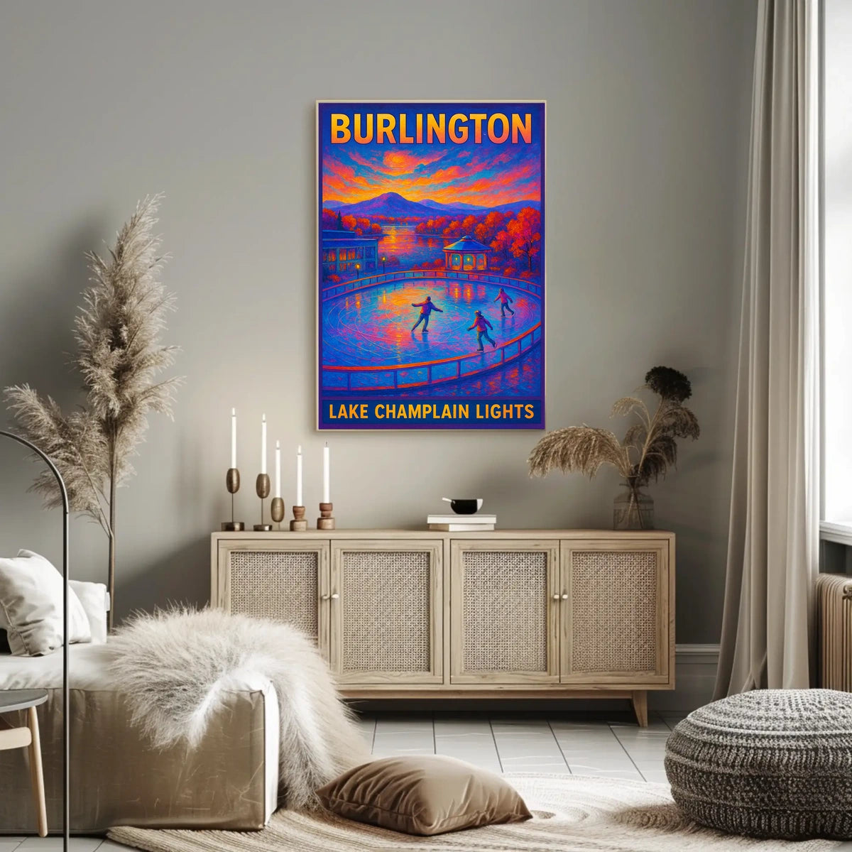 Burlington Lake Champlain Lights Poster