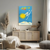 Vintage St. Moritz Travel Poster with Swiss Alps Scenery PosterGoat