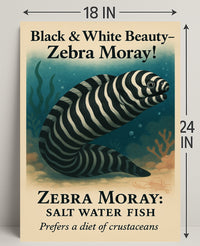 Black White Beauty Zebra Moray Poster PosterGoat