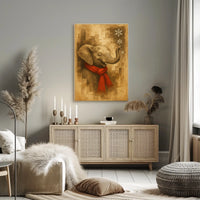 Festive Elephant in Winter Poster