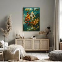 Amalfi Coast Artistic Impression Poster Wall Art Decor