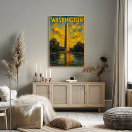 Washington Monument At Sunset Poster