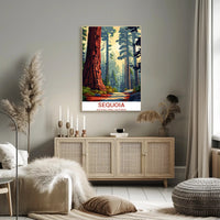 Sequoia National Park Vintage Travel Poster