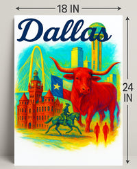 Dallas Landmarks Poster PosterGoat