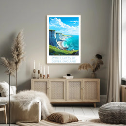 White Cliffs of Dover Scenic Travel Poster
