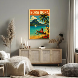 Bora Bora Scenic Vintage Travel Poster PosterGoat