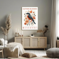 Eastern Bluebird Modern Art Poster for Home Decor