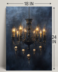 Gothic Chandelier Of Skulls Poster