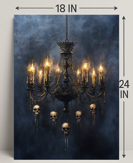 Gothic Chandelier Of Skulls Poster