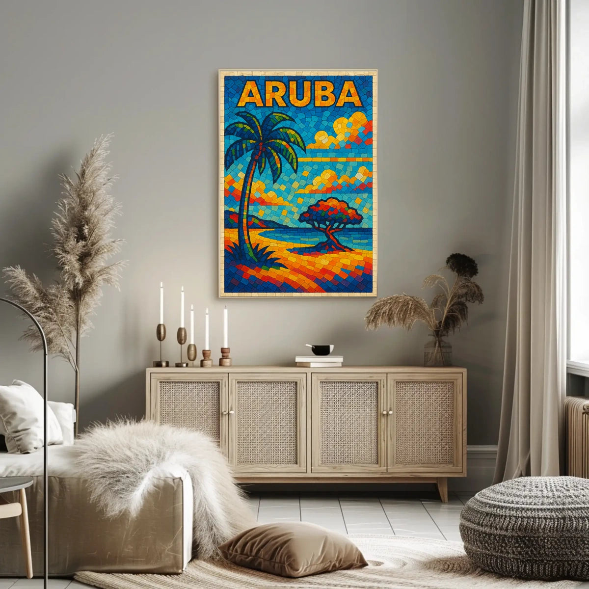 Aruba Mosaic Art Poster