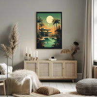 Retro-Futuristic Oasis Retro Poster PosterGoat