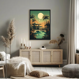 Retro-Futuristic Oasis Retro Poster PosterGoat