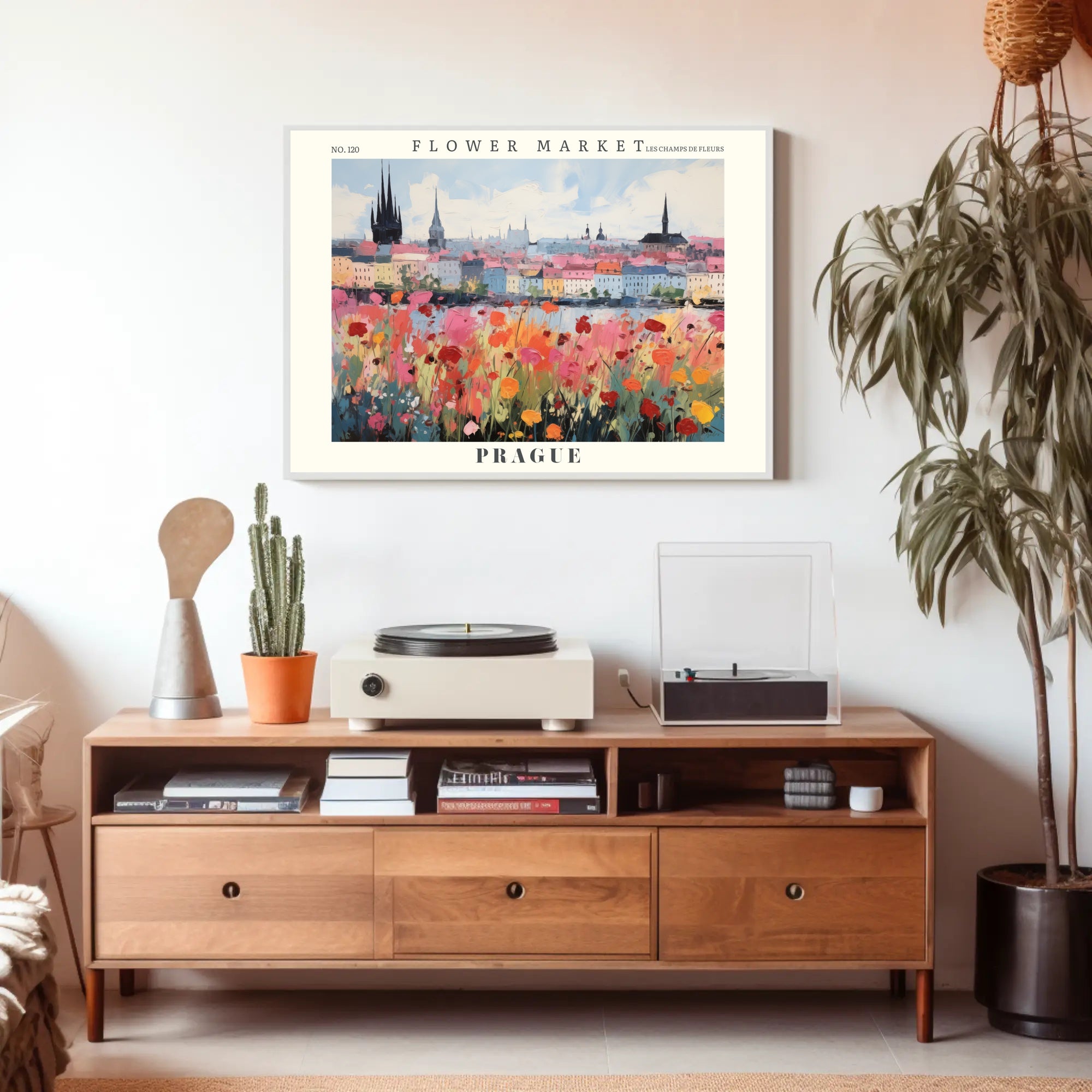 Prague Flower Market Vibrance Urban Or Cityscape Poster