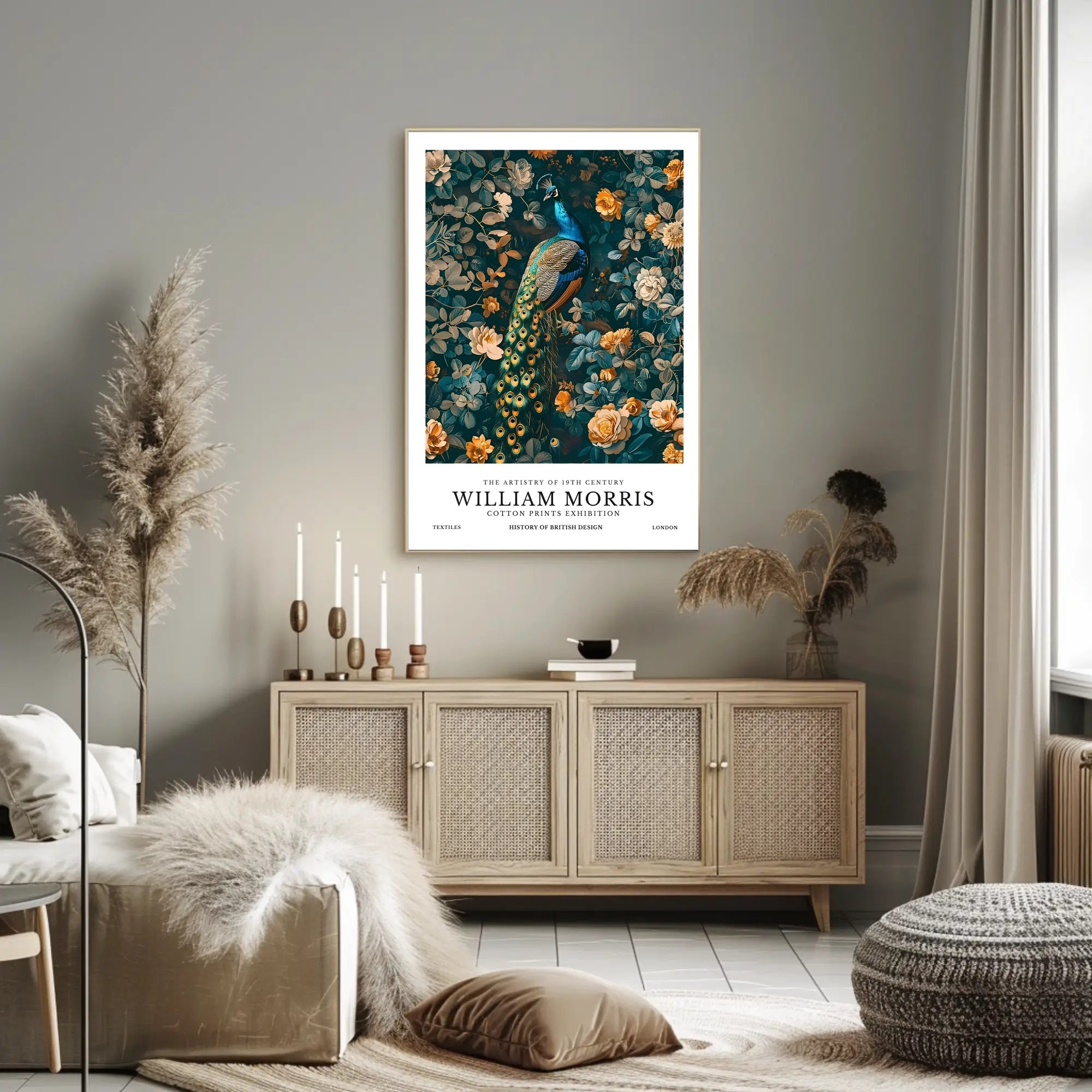 William Morris Exhibition Peacock Heritage Cultural or Heritage Poster
