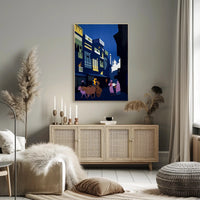 Night Market Scene Poster PosterGoat
