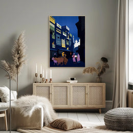 Night Market Scene Poster PosterGoat