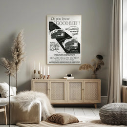 Quality Beef Vintage Educational Poster PosterGoat