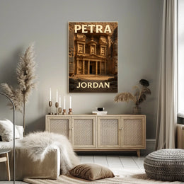Petra Treasury Cultural Heritage Photorealism Travel Poster