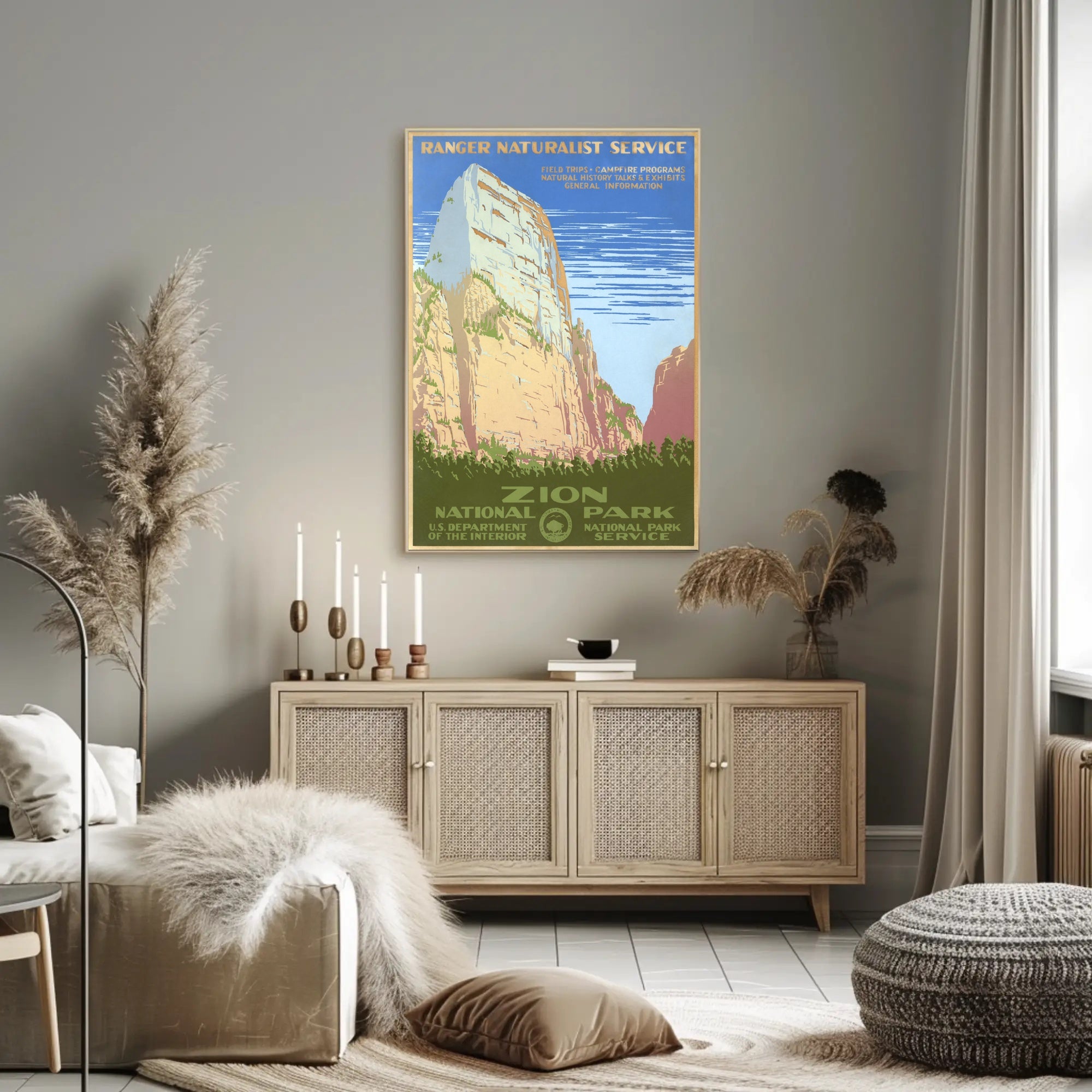 Zion National Park Vintage Ranger Poster Print