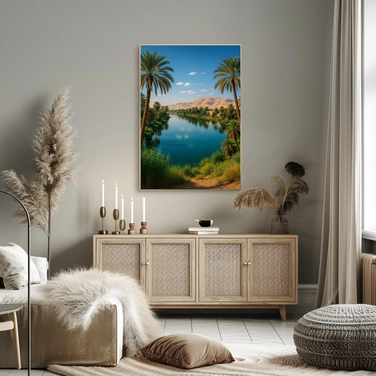 Serene Riverside Oasis Poster