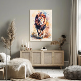Majestic Lion in Watercolor Poster