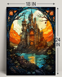 Enchanted Castle At Sunset Poster