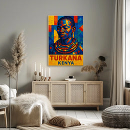 Turkana Kenya Vibrant Mosaic Art Poster