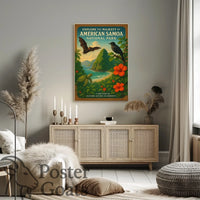 American Samoa Vintage National Park Travel Poster