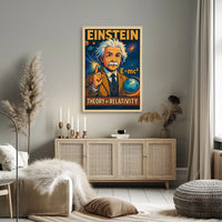 Einstein Relativity Scenic Vintage Curious Poster