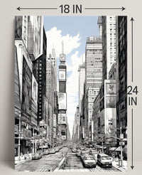 Urban Sketch Of Times Square Poster