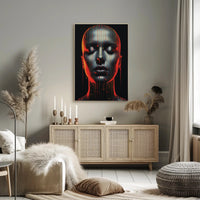 Dripping Colors A Futuristic Portrait Poster
