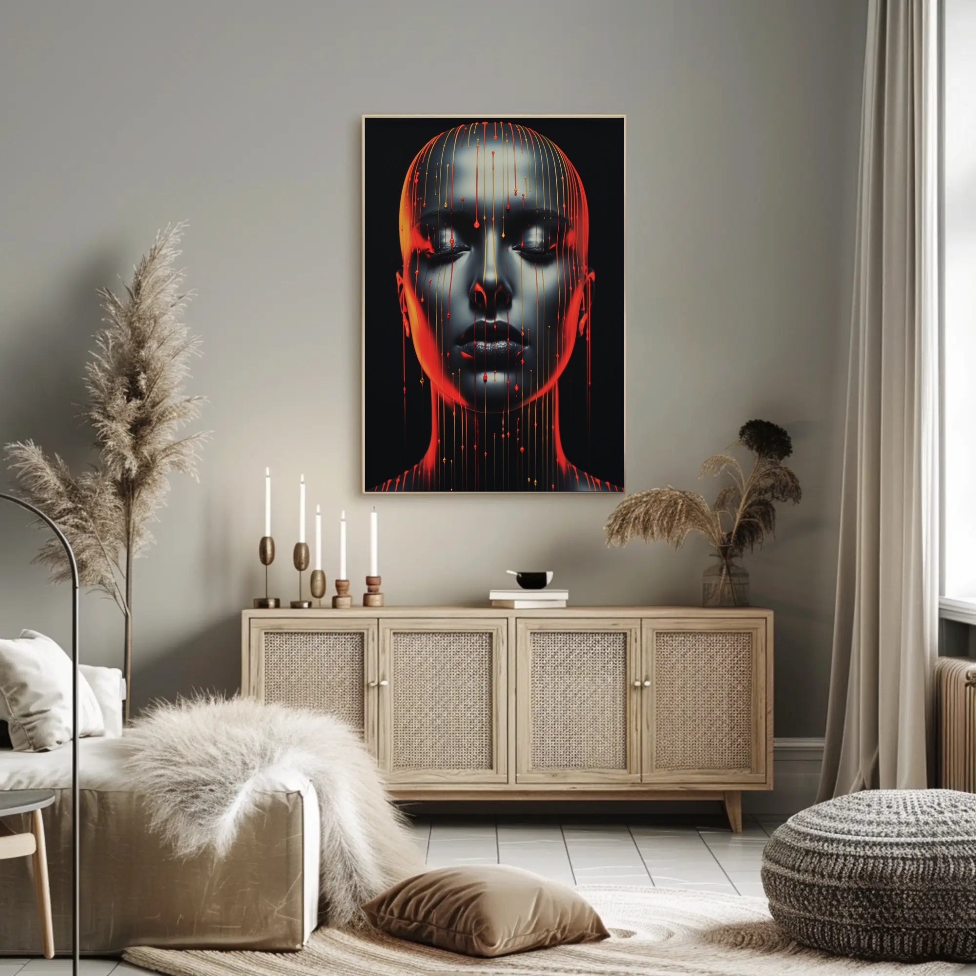 Dripping Colors A Futuristic Portrait Poster