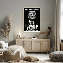 Trump Visionary Leader Cinematic Realism Patriotic Portrait American Flag Legacy Inspire Poster