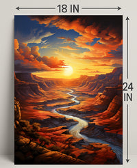 Sunset Over The Canyon Poster