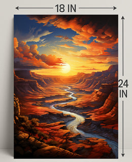 Sunset Over The Canyon Poster