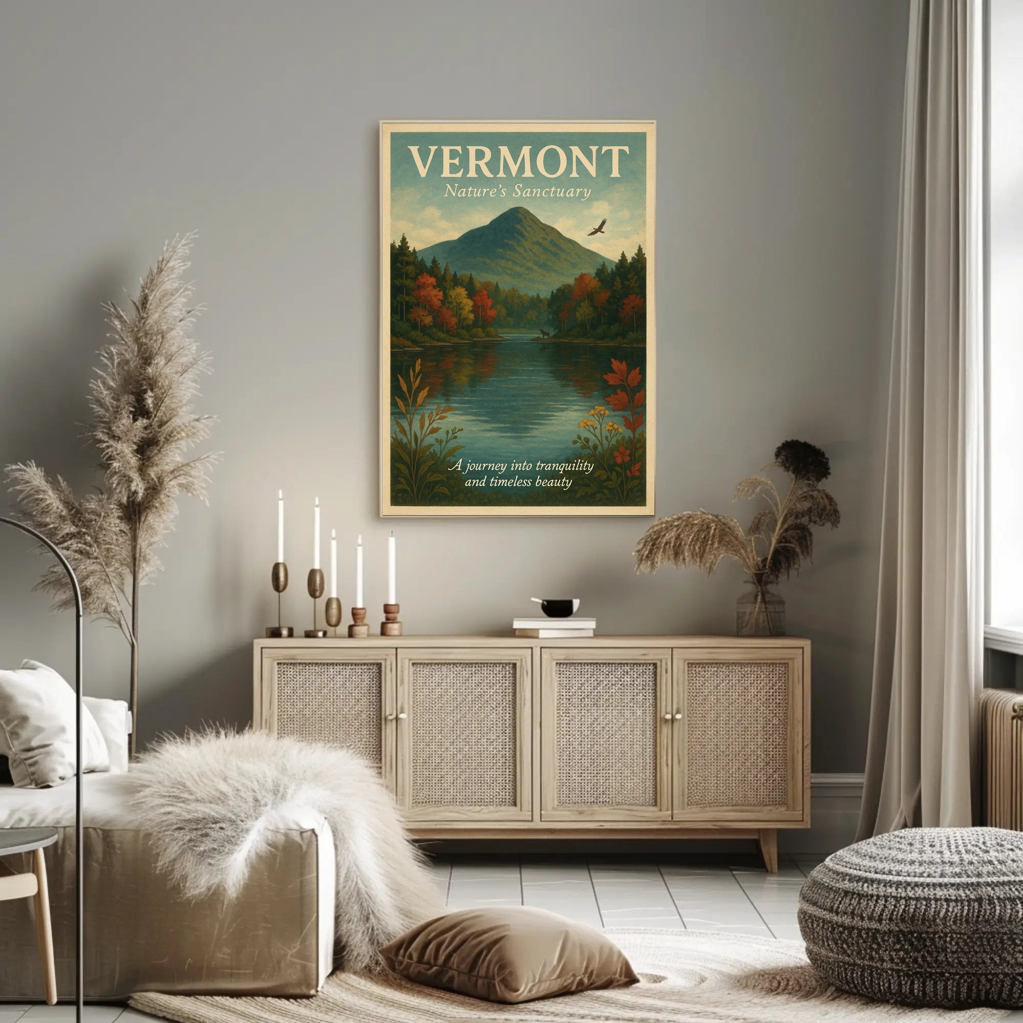Vermont Nature Sanctuary Poster Vintage Wall Art